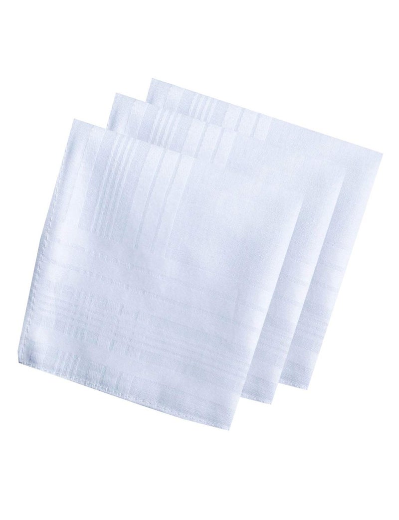 CoCoUSM Men's Handkerchiefs 100% Cotton Solid White Hankies Set - Image 1